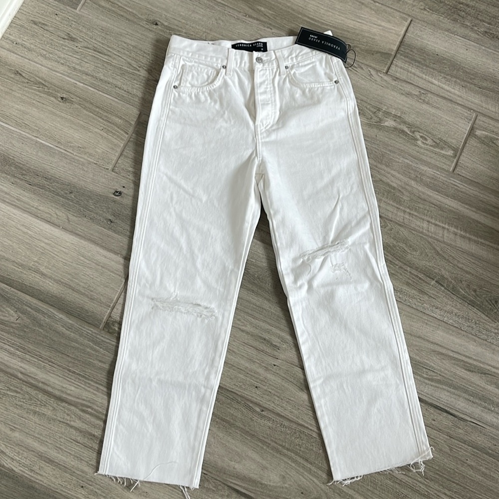 VERONICA BEARD White Blake Crop jeans